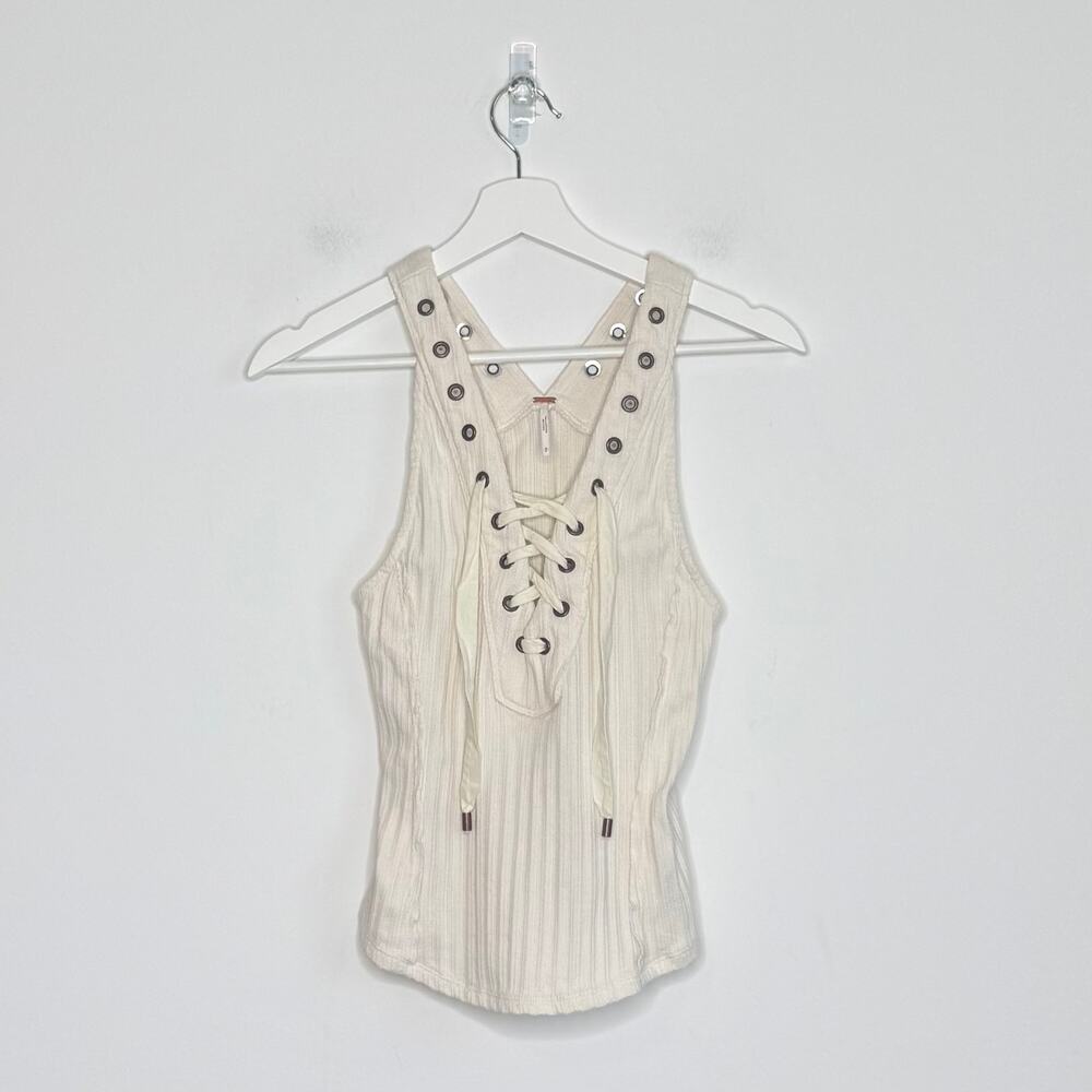 FREE PEOPLE | Little Gingy Lace Up Tank‎ Top | S - Picture 3 of 6
